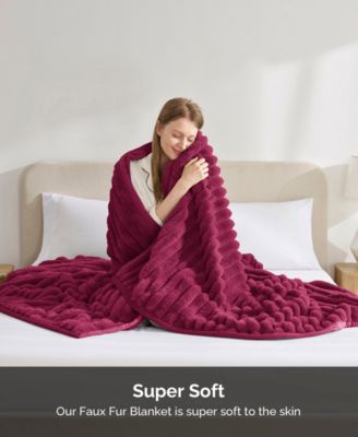 Ultra Plush Raschel Mink Blanket, Queen/King