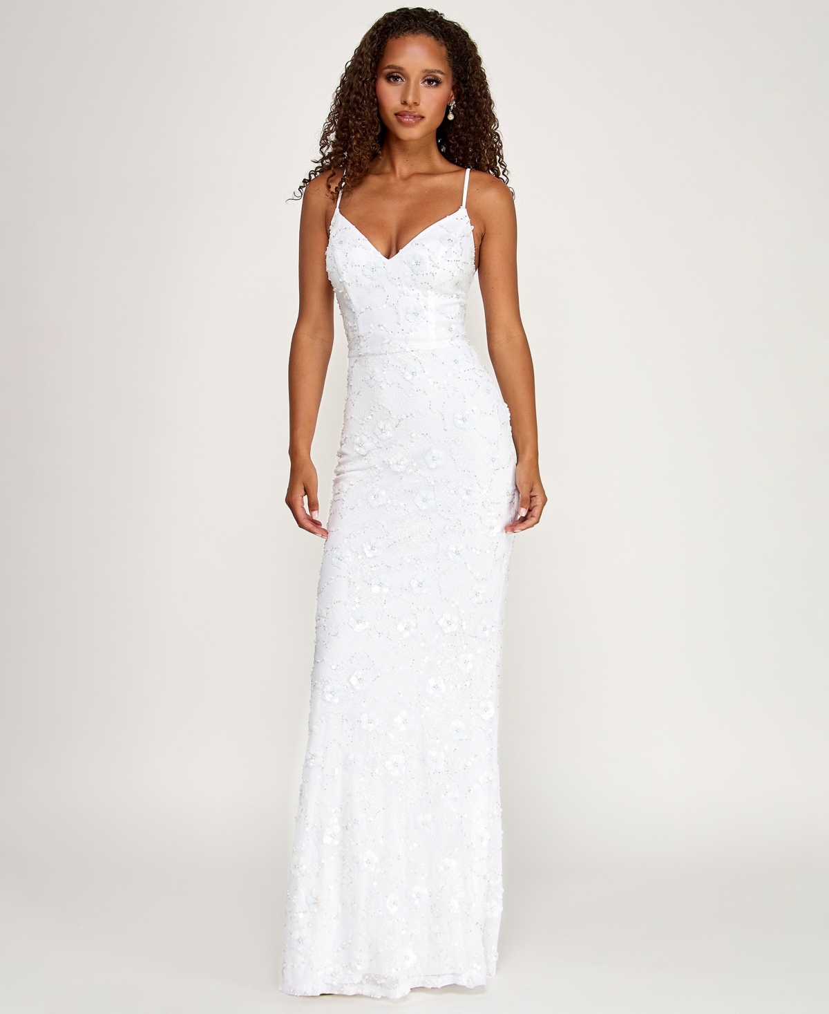 City Studios Juniors' Sequin Long Mermaid Gown