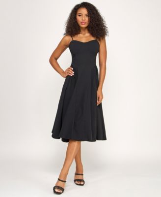 Juniors' Sweetheart-Neck Bow-Back Dress