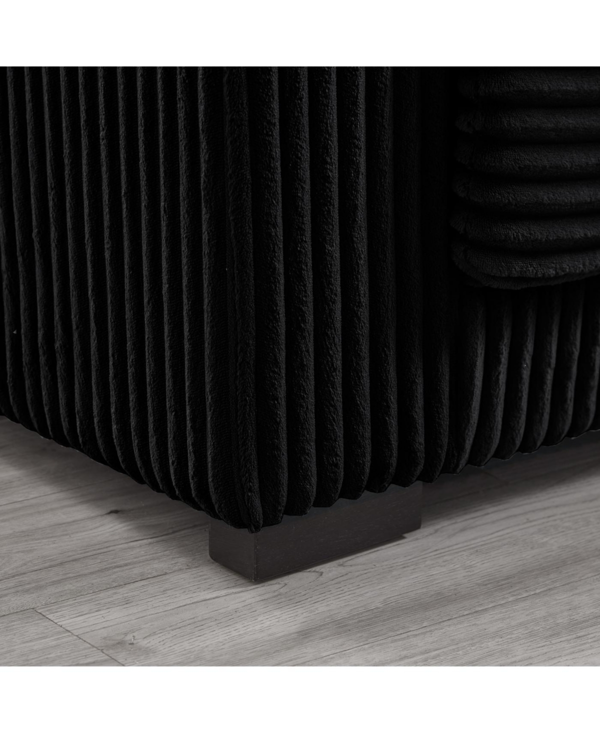 Streamdale Furniture Streamdale 93" L-Shaped Corduroy Sectional Sofa with Reversible Chaise (Black