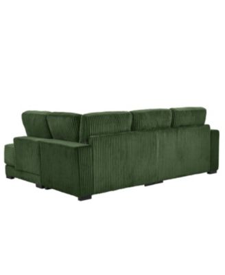 Streamdale 93" L-Shaped Corduroy Sectional Sofa with Reversible Chaise (Green