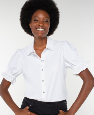 Petite Puffed-Sleeve Top