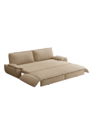 Streamdale Queen Pull Out Sofa Bed, 3-in-1 Convertible Sleeper, Corduroy Loveseat Bed, Camel