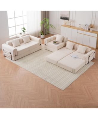 Streamdale Triple Folding Recliner Sofa Beige