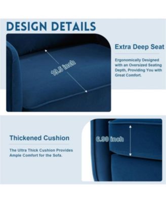 Velvet Accent Chair with Metal Legs and Pillow