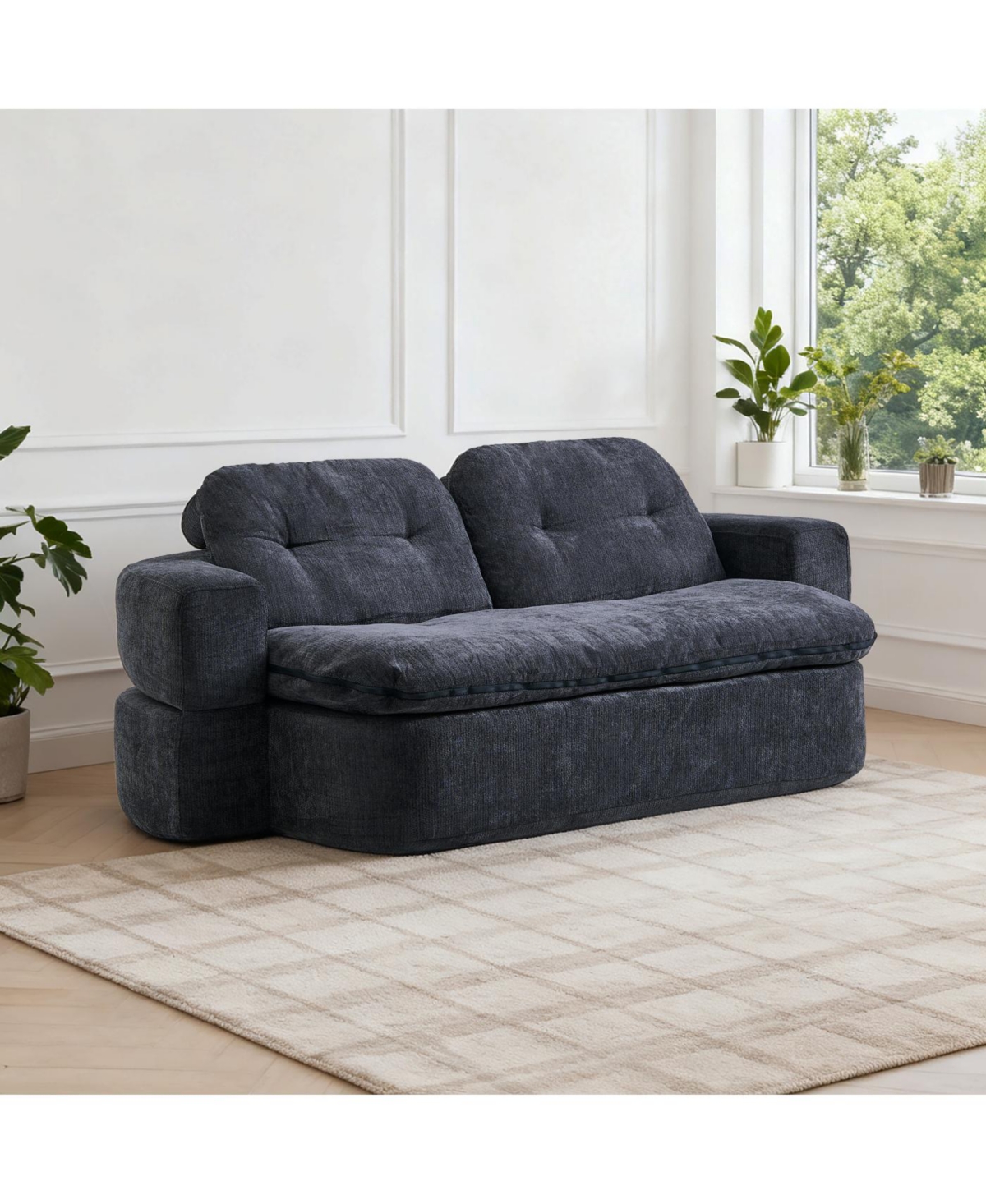 Streamdale Furniture Streamdale Modern Floor Sofa with 2 Pillows