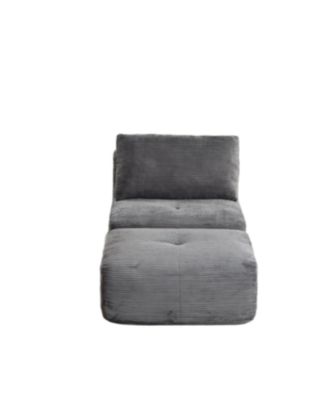 Modern Memory Foam Sofa, Single Chaise, Pet-Friendly Cloud Modular Sectional, Grey