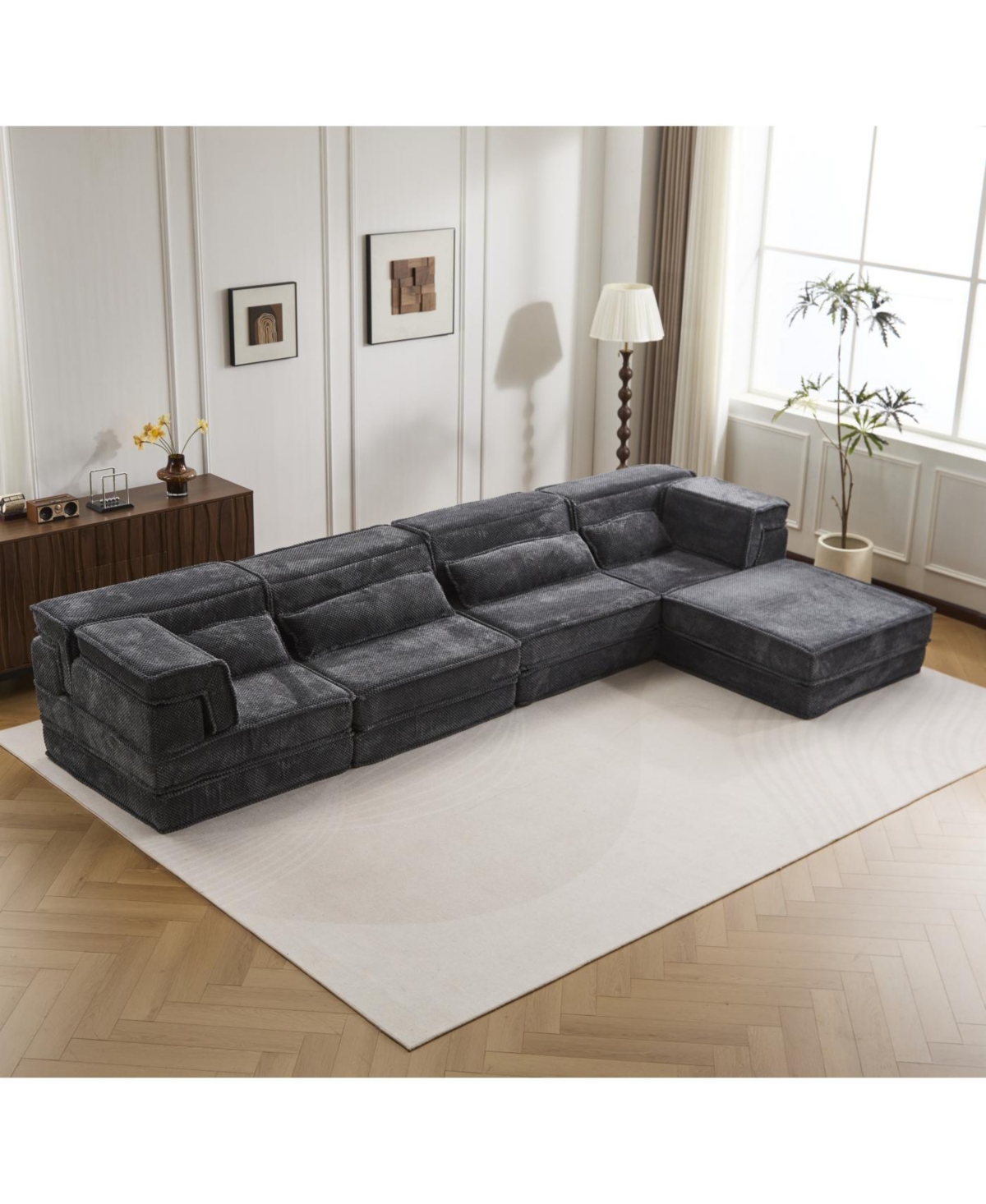 Streamdale Furniture Compression Sofa, Convertible Floor Sofa Bed, Modular Sectional Sofa