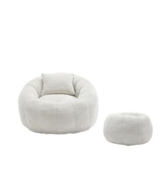 Modern Bean Bag Chair with Ottoman for Adults