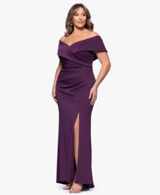 Plus Size Off-The-Shoulder Gown