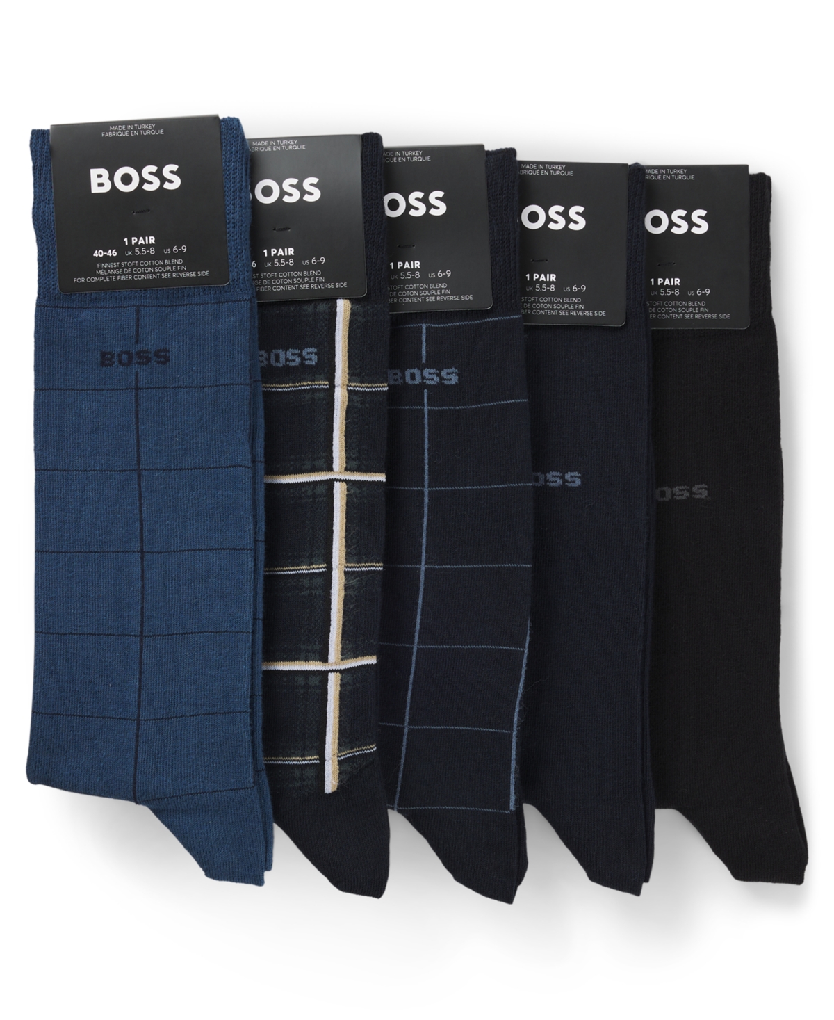 Hugo Boss Men's Assorted Socks Gift Set, 5-Pack