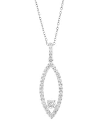 Diamond Pendant Necklace (1/2 ct. t.w.) in 14k White Gold