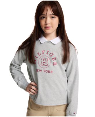 Girls' 7-16 Collared Sweatshirt