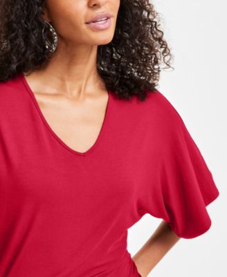 Women's V-Neck Dolman-Sleeve Top, Exclusively at Macy's 