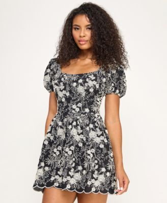 Juniors' Square Neck Mini Dress