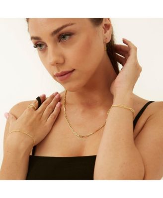 Sterling Silver Rectangular Large Chain Bracelet