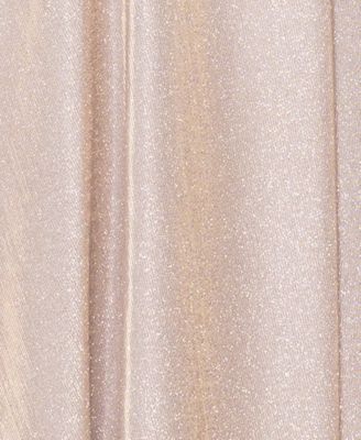 Plus Size V-Neck Glitter Ball Gown