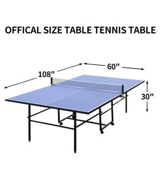 Foldable 9ft Table Tennis Set with Net, Paddles & Balls – Portable Ping Pong Table