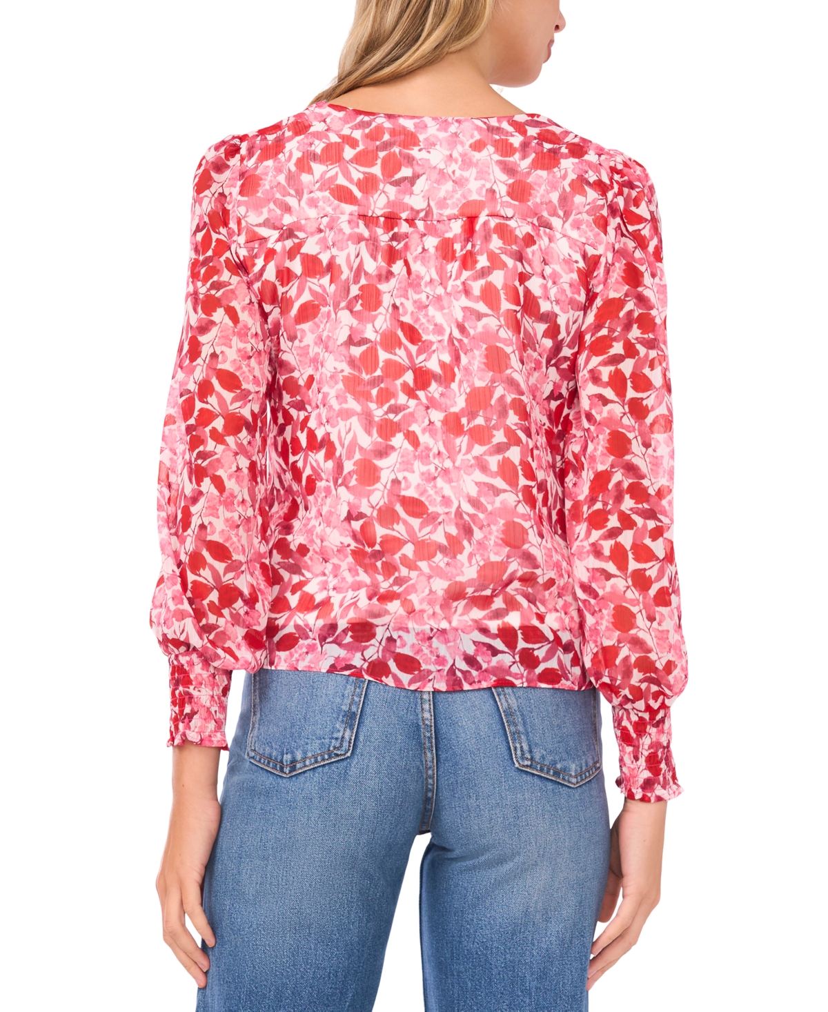 Sam & Jess Petite Button-Front V-Neck Blouse