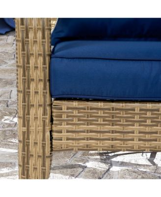 Patio Wicker Adirondack Chair with Soft Cushions, Dark