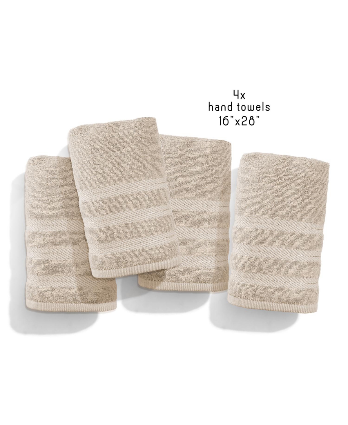 Hearth & Harbor Luxury Soft Absorbent 100% Ring Spun Cotton Hand Towels for Bathroom, Shower, Spa - 4 Piece Towel Set