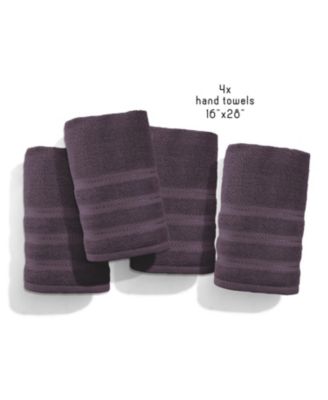 Luxury Soft & Absorbent 100% Ring Spun Cotton Hand Towels for Bathroom, Shower, Spa - 4 Piece Hand Towel Set