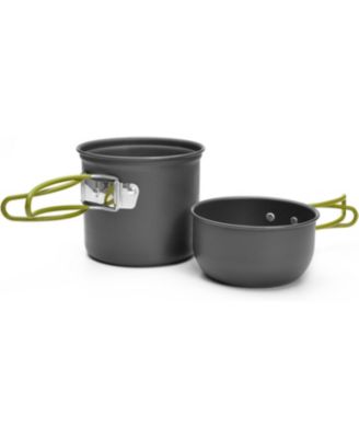 Camping Cookware Stove Carabiner Canister Stand Tripod and Stainless Steel Cup, Tank Bracket, Fork Spoon Kit