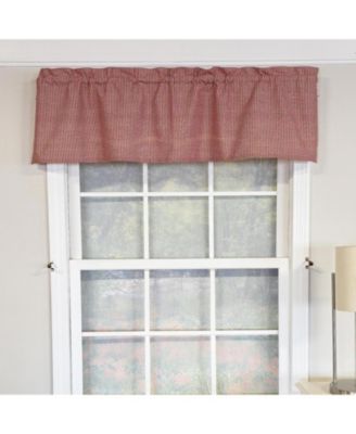 100% Cotton High Quality Minicheck Tailored Window Valance with 1.5" Rod Pocket 50" W X 12" L Red