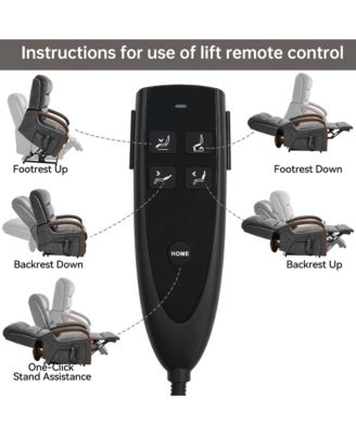 Power Lift Recliner Chair Dual Motor Infinite Position Up to 350 LBS with Solid Wood Armrests, Heat Massage and Heavy Duty Motion Mechanism