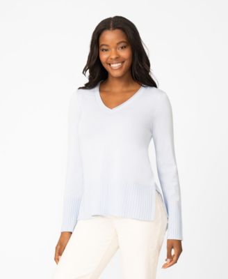 Women's V-Neck Wide-Hem Wide-Cuff Sweater