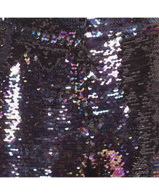 Women's Purple Fringe Trim Sequin Pants