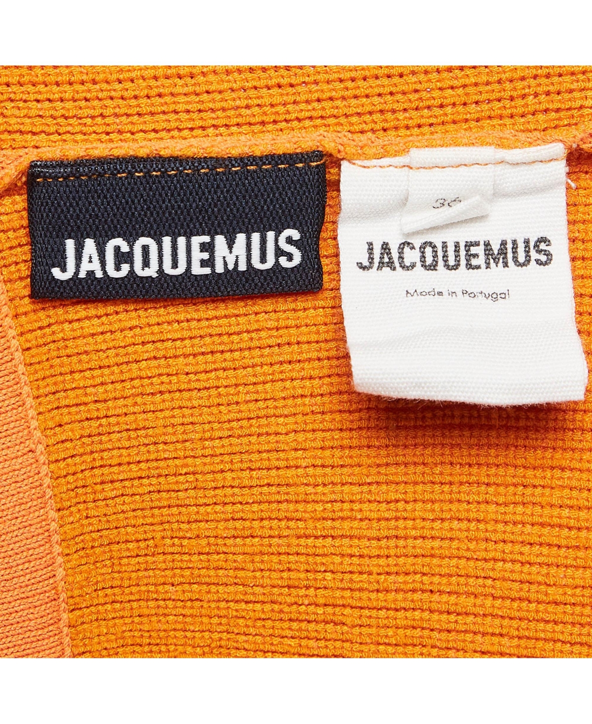 Pre-Owned Jacquemus Women's Orange Rib Knit Le Short Arancia Biker Shorts