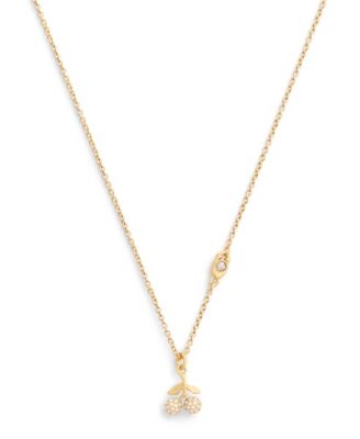 Faux Stone Pav&eacute; Icons Cherry Pendant Necklace