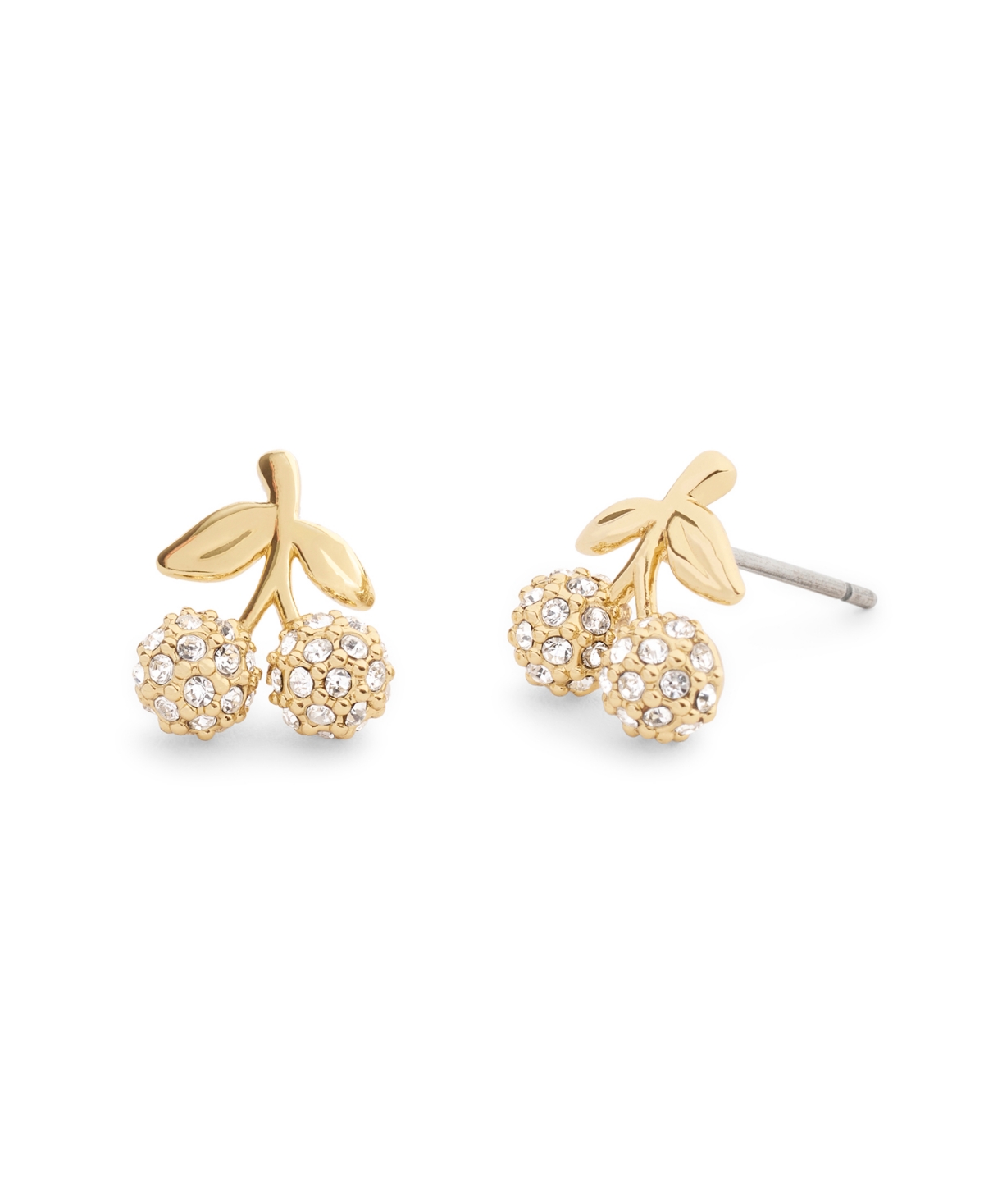 Coach Faux Stone Pave Icons Cherry Stud Earrings - Crystal/Gold