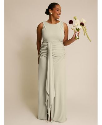 Women's Drape Gathered Sleeveless Stretch Dress