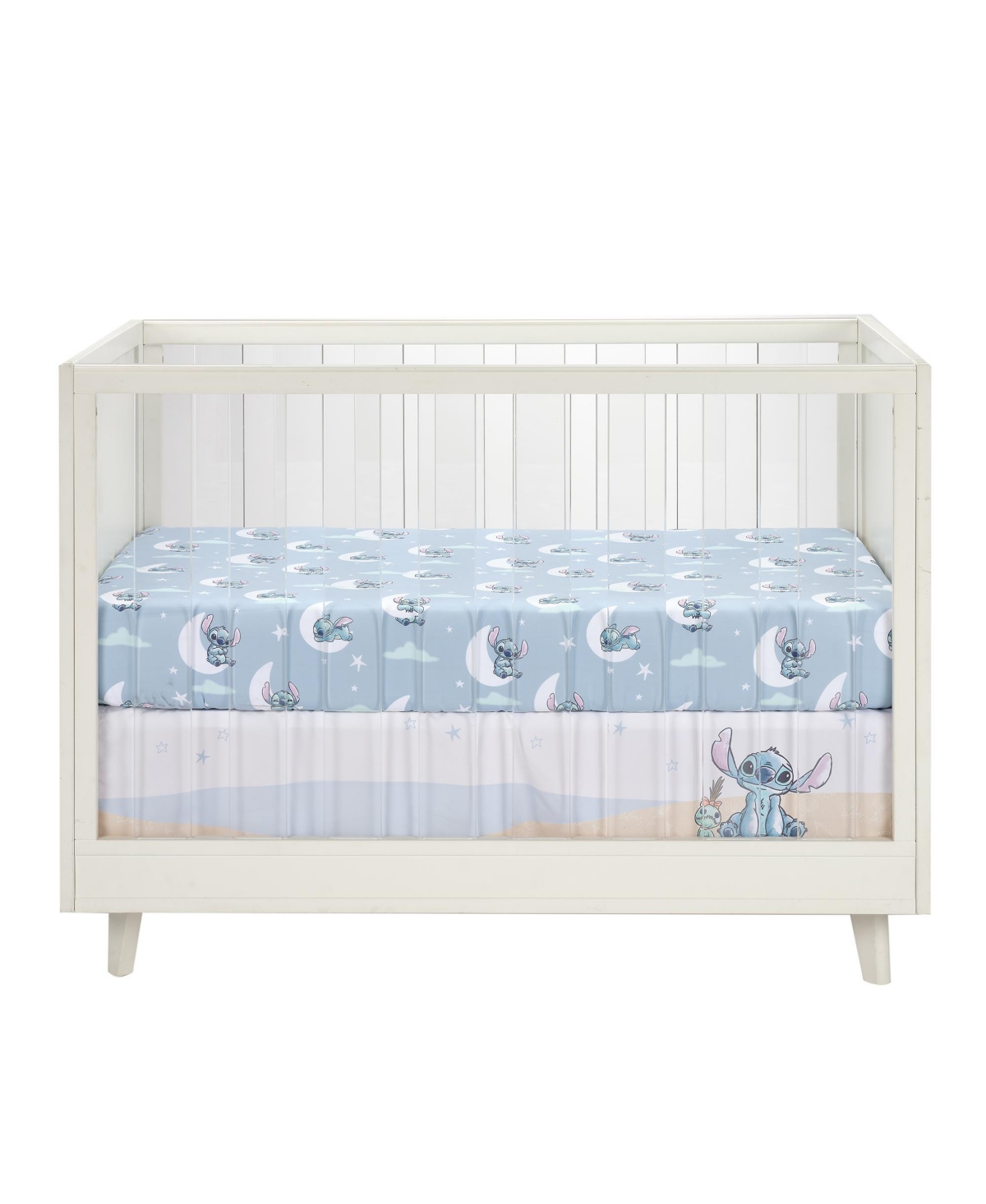 Bedtime Originals Baby Disney Stitch Soft Microfiber Blue Fitted Crib Sheet