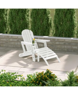 No-Tools Outdoor HDPE Patio Adirondack Chair with Patio Ottoman