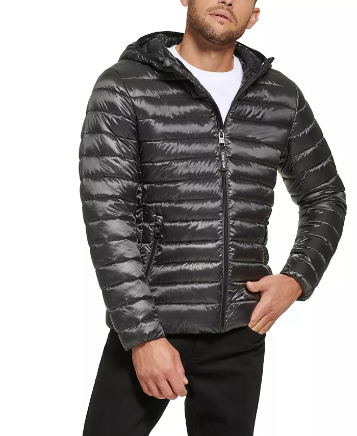 Men's Hooded & Quilted Packable Jacket - thumbnail 3