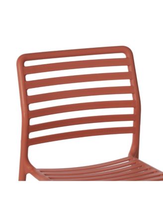 7-Piece Metal Rectangular Patio Dining Table Set With Stackable Plastic Dining Chairs For 6