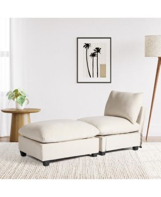 68.5" Chenille Upholstered Indoor Chaise Lounge Chair