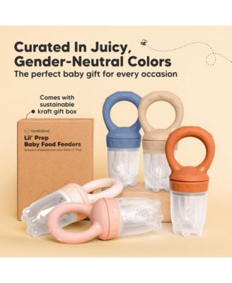 2-Pack Prep Baby Food Feeder, BPA-Free Silicone Baby Fruit Feeder for Teething, 6-12 Months BLW Feeding Essentials