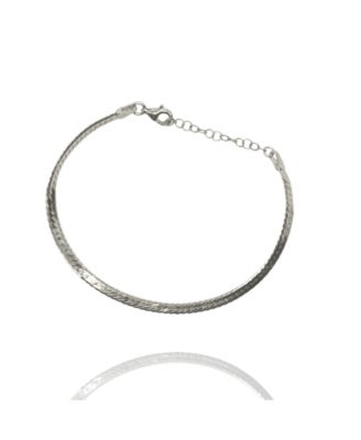 Spero London Italian Sterling Silver Herringbone Bracelet - Silver