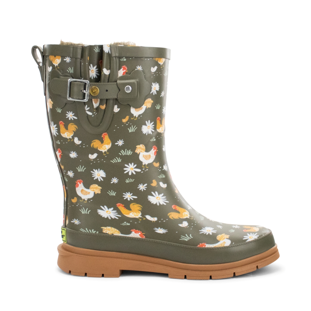 Western Chief Women's Feathered Faux Fur Mid Rain Boot