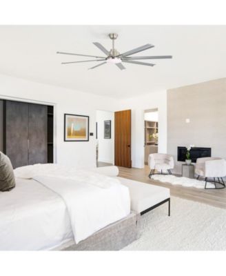 72-inch Standard Industrial Sand Nickel 8-Blade LED Ceiling Fan with Remote and Intelligent Control and Voice Function