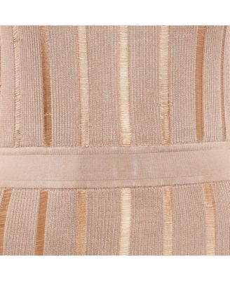 Women's Dark Beige Stretch Knit Sleeveless Bodycon Mini Dress