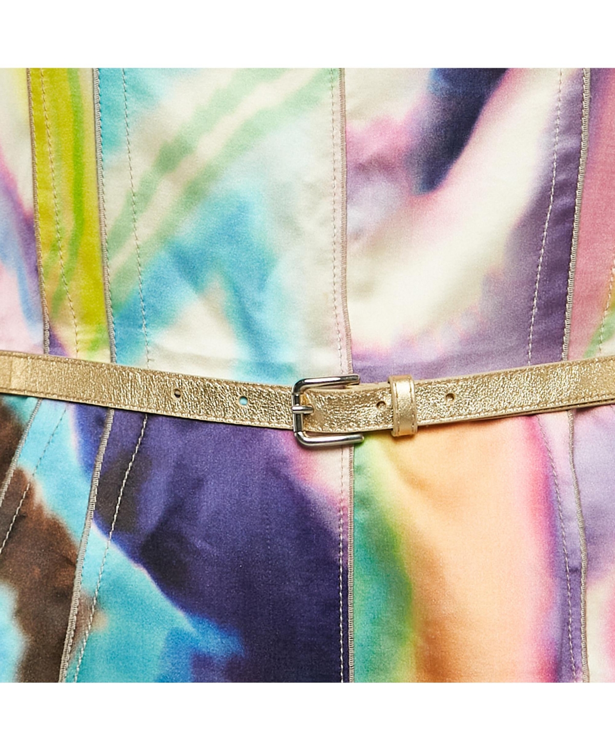 Pre-Owned Dolce & Gabbana Women's Multicolor Tie-Dye Print Satin Sheath Dress