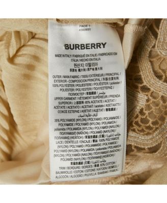 Women's Beige Lace And Crepe Pleated Stud Detail Short Slip Dress