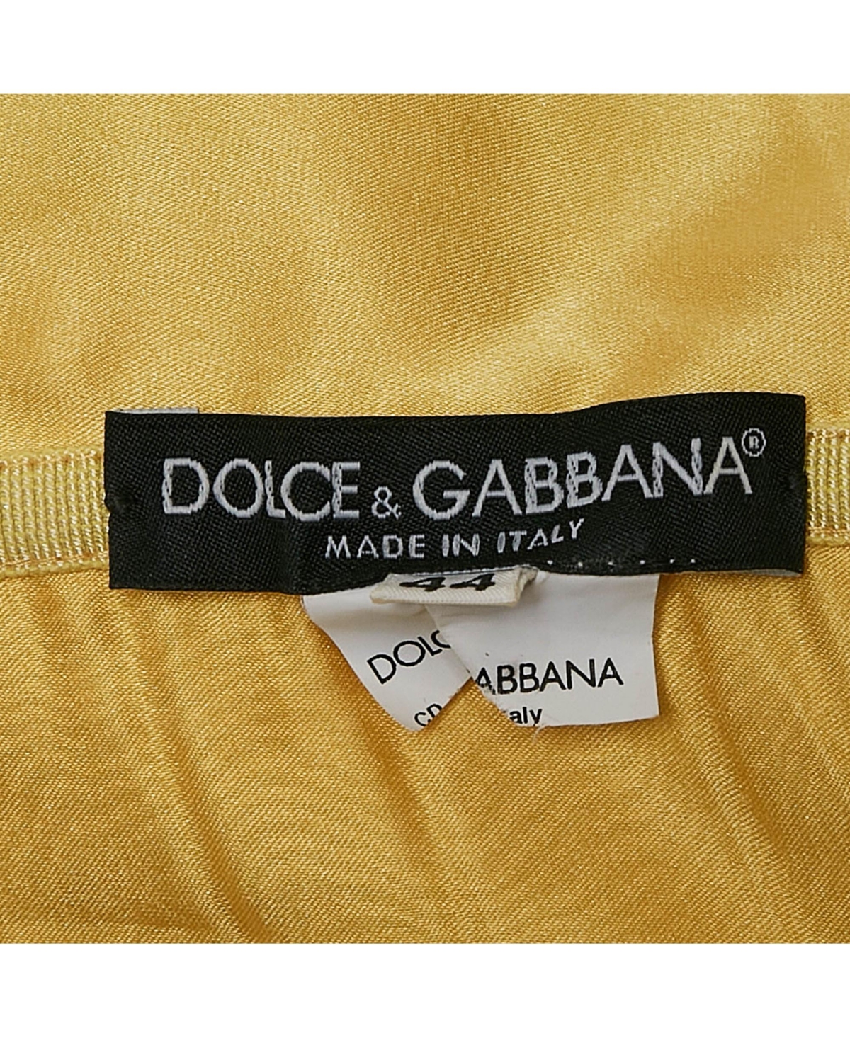 Pre-Owned Dolce & Gabbana Women's Yellow Lace Draped Strapless Mini Dress