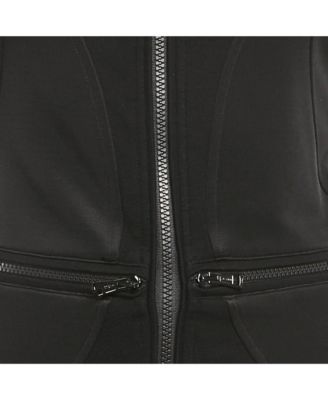 Women's Black Knit Sleeveless Zip Detail Bodycon Dress