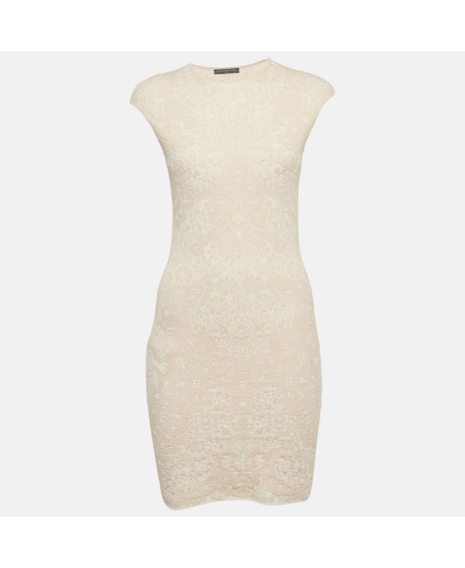 Women's Pink Jacquard Knit Mini Bodycon Dress